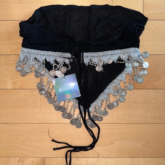 Missguided strapless fringe top - Picture 2 of 4